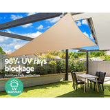 NNEDSZ 3 x 3 x 3m Triangle Shade Sail Cloth - Sand Beige