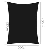 NNEDSZ 3 x 4m Rectangle Shade Sail Cloth - Black