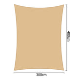 NNEDSZ 3 x 4m Rectangle Shade Sail Cloth - Sand Beige