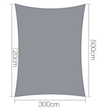 NNEDSZ 3 x 5m Rectangle Shade Sail Cloth - Grey