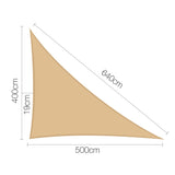 NNEDSZ 4 x 5 x 6.4m Triangle Shade Sail Cloth - Sand Beige