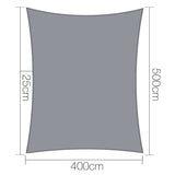 NNEDSZ 4 x 5m Rectangle Shade Sail Cloth - Grey