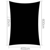 NNEDSZ 4 x 6m Rectangle Shade Sail Cloth - Black