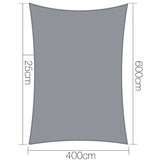 NNEDSZ 4 x 6m Rectangle Shade Sail Cloth - Grey