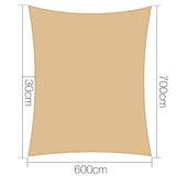 NNEDSZ 6 x 7m Rectangle Shade Sail Cloth - Sand Beige