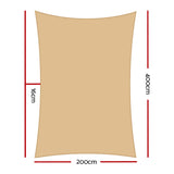 NNEDSZ Sun Shade Sail Cloth Shadecloth Rectangle Canopy Sand 280gsm 2x4m