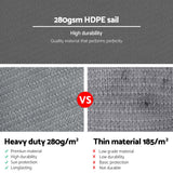 NNEDSZ Sun Shade Sail Cloth Shadecloth Rectangle Canopy 280gsm 4x4x5.7m