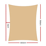 NNEDSZ 4x5m Shade Sail Sun Shadecloth Canopy 280gsm Sand