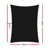NNEDSZ 6x8m Shade Sail Sun Shadecloth 280gsm Black