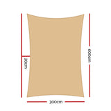 NNEDSZ 3x6m Shade Sail Cloth Shadecloth Rectangle Heavy Duty Sand Sun Canopy