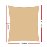NNEDSZ 3 x 4m Waterproof Rectangle Shade Sail Cloth - Sand Beige