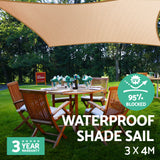 NNEDSZ 3 x 4m Waterproof Rectangle Shade Sail Cloth - Sand Beige