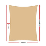 NNEDSZ 3 x 5m Waterproof Rectangle Shade Sail Cloth - Sand Beige