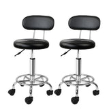 NNEDSZ 2X Salon Stool Swivel Backrest Chair Barber Hairdressing Hydraulic Height