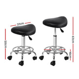NNEDSZ 2X Saddle Salon Stool Swivel Barber Hair Dress Chair Hydraulic Lift Black