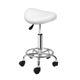 NNEDSZ Saddle Salon Stool White PU Swivel Barber Hair Dress Chair Hydraulic Lift