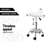 NNEDSZ Saddle Salon Stool White PU Swivel Barber Hair Dress Chair Hydraulic Lift