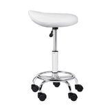 NNEDSZ 2X Saddle Salon Stool Swivel Barber Hair Dress Chair Hydraulic Lift White