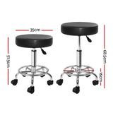 NNEDSZ Round Salon Stool Black PU Swivel Barber Hair Dress Chair Hydraulic Lift