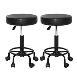 NNEDSZ 2X Salon Stool Swivel Round Barber Hair Bar Stools Hydraulic Lift Black