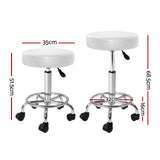 NNEDSZ 2X Salon Stool Swivel Round Barber Hair Bar Stools Hydraulic Lift White