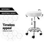 NNEDSZ 2X Salon Stool Swivel Round Barber Hair Bar Stools Hydraulic Lift White