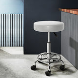 NNEDSZ 2X Salon Stool Swivel Round Barber Hair Bar Stools Hydraulic Lift White