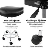 NNEDSZ  Leather Swivel Saddle Salon Chair - Black