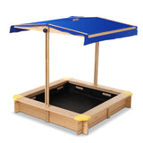 NNEDSZ Wooden Outdoor Sand Box Set Sand Pit- Natural Wood