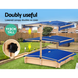 NNEDSZ Wooden Outdoor Sand Box Set Sand Pit- Natural Wood