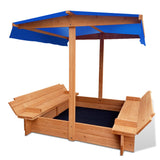 NNEDSZ Wooden Outdoor Sand Box Set Sand Pit- Natural Wood