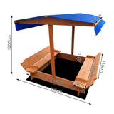 NNEDSZ Wooden Outdoor Sand Box Set Sand Pit- Natural Wood