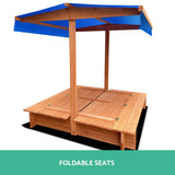 NNEDSZ Wooden Outdoor Sand Box Set Sand Pit- Natural Wood