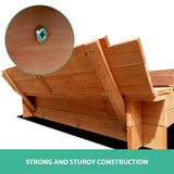 NNEDSZ Wooden Outdoor Sand Box Set Sand Pit- Natural Wood