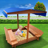 NNEDSZ Wooden Outdoor Sand Box Set Sand Pit- Natural Wood