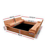 NNEDSZ Wooden Outdoor Sandpit Set - Natural Wood