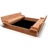 NNEDSZ Wooden Outdoor Sandpit Set - Natural Wood