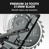 NNEMB 210mm Sliding Compound Mitre Drop Saw and Adjustable Stand Combo