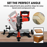 NNEMB 210mm Sliding Compound Mitre Drop Saw and Adjustable Stand Combo