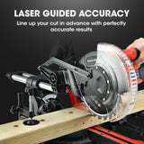 NNEMB 210mm Sliding Compound Mitre Drop Saw and Adjustable Stand Combo