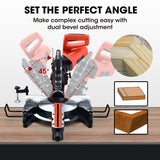 NNEMB 254mm Sliding Compound dual Mitre Drop Saw and Adjustable Stand Combo