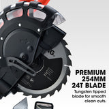 NNEMB 254mm Sliding Compound dual Mitre Drop Saw and Adjustable Stand Combo