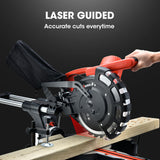 NNEMB 254mm Sliding Compound dual Mitre Drop Saw and Adjustable Stand Combo