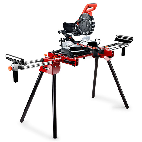 NNEMB 254mm Sliding Compound dual Mitre Drop Saw and Adjustable Stand Combo