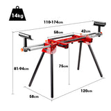 NNEMB 305mm Dual Bevel Sliding Compound Mitre Drop Saw and Adjustable Stand Combo