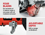 NNEMB 125mm Wall Chaser with Dual Handles-Wet Cutting System-4 Diamond Blades-Adjustable Depth