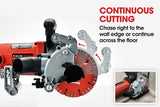 NNEMB 125mm Wall Chaser with Dual Handles-Wet Cutting System-4 Diamond Blades-Adjustable Depth