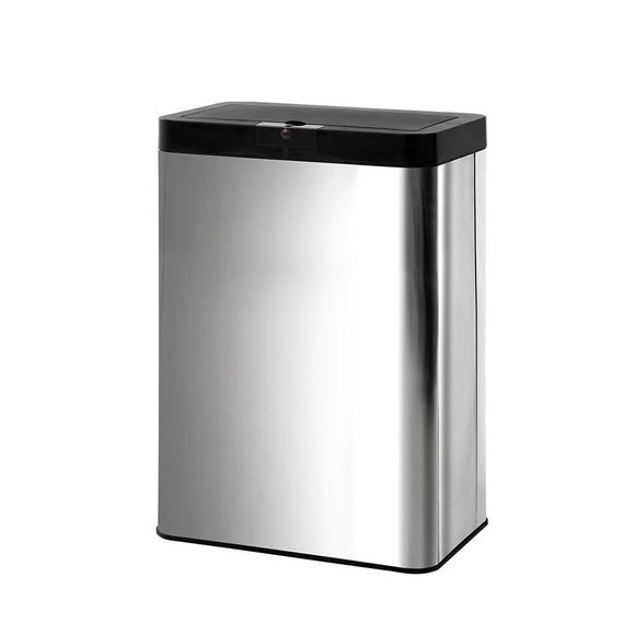 NNEDSZ Stainless Steel Sensor Bin Rubbish Trash Bins Motion Automatic Touch Free 50L