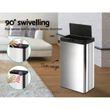 NNEDSZ Stainless Steel Sensor Bin Rubbish Trash Bins Motion Automatic Touch Free 70L