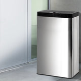 NNEDSZ Stainless Steel Sensor Bin Rubbish Trash Bins Motion Automatic Touch Free 70L